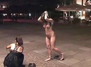 Breathtaking slut is abased sexually in public
